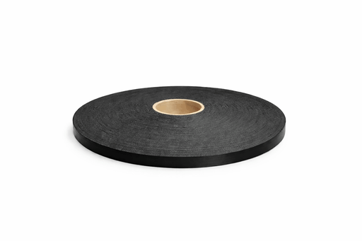 Roll of black glazing foam tape on a white background