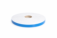 Roll of white foam glazing tape with blue liner on a white background
