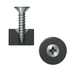 Illustration of countersunk magnet with a countersunk metal screw in the countersunk hole on a white background