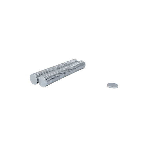 Two horizontal stack of neodymium disc magnets N42 strength