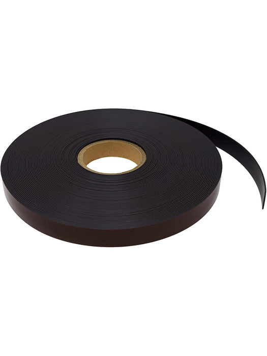 Roll of adhesive magnetic tape on a white background