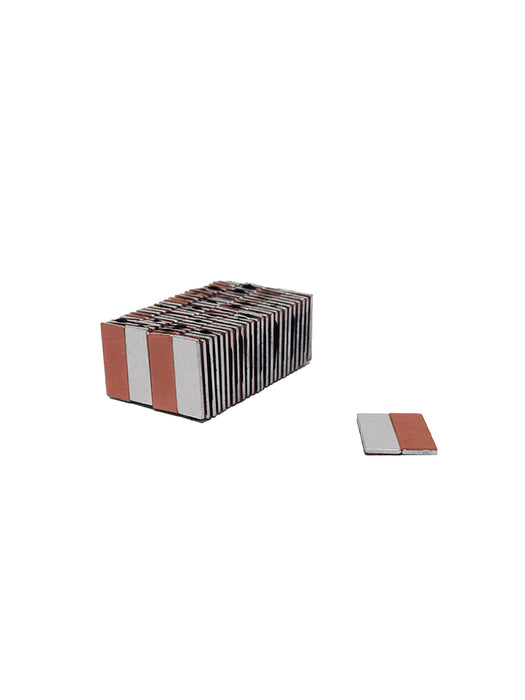 Zinc Plated N35 Neo Magnet 25mm x 10mm x 1.5mm self-adhesive on one side